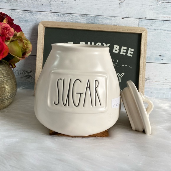Rae Dunn Dimpled Pottery Decor SUGAR Canister - Picture 6 of 7